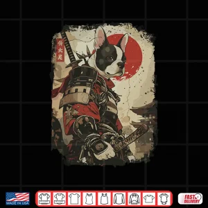 Design Samurai French Bulldog Dog Lover Vintage Mens Graphic Long Sleeve Shirt