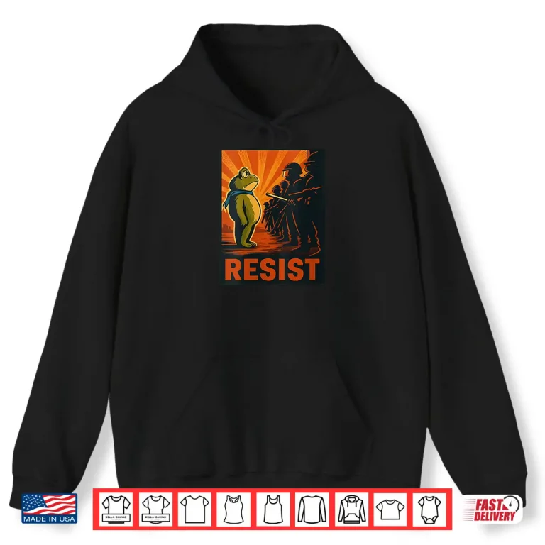 Hoodie Frog Resist Portland Frog Protest Portland Frog Activist Shirt 4