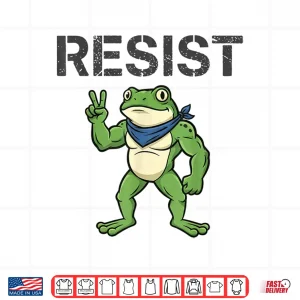 Design Frogs Resist Cartoon Frog Protest Art Funny Portland Shirt