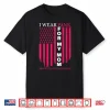 I Wear Pink For My Mom Breast Cancer Awareness American Flag Shirt