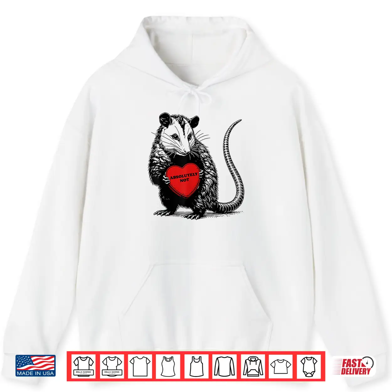 Funny Opossum Absolutely Not Valentine Graphic Shirt Funny Opossum Absolutely Not Valentine Graphic Shirt