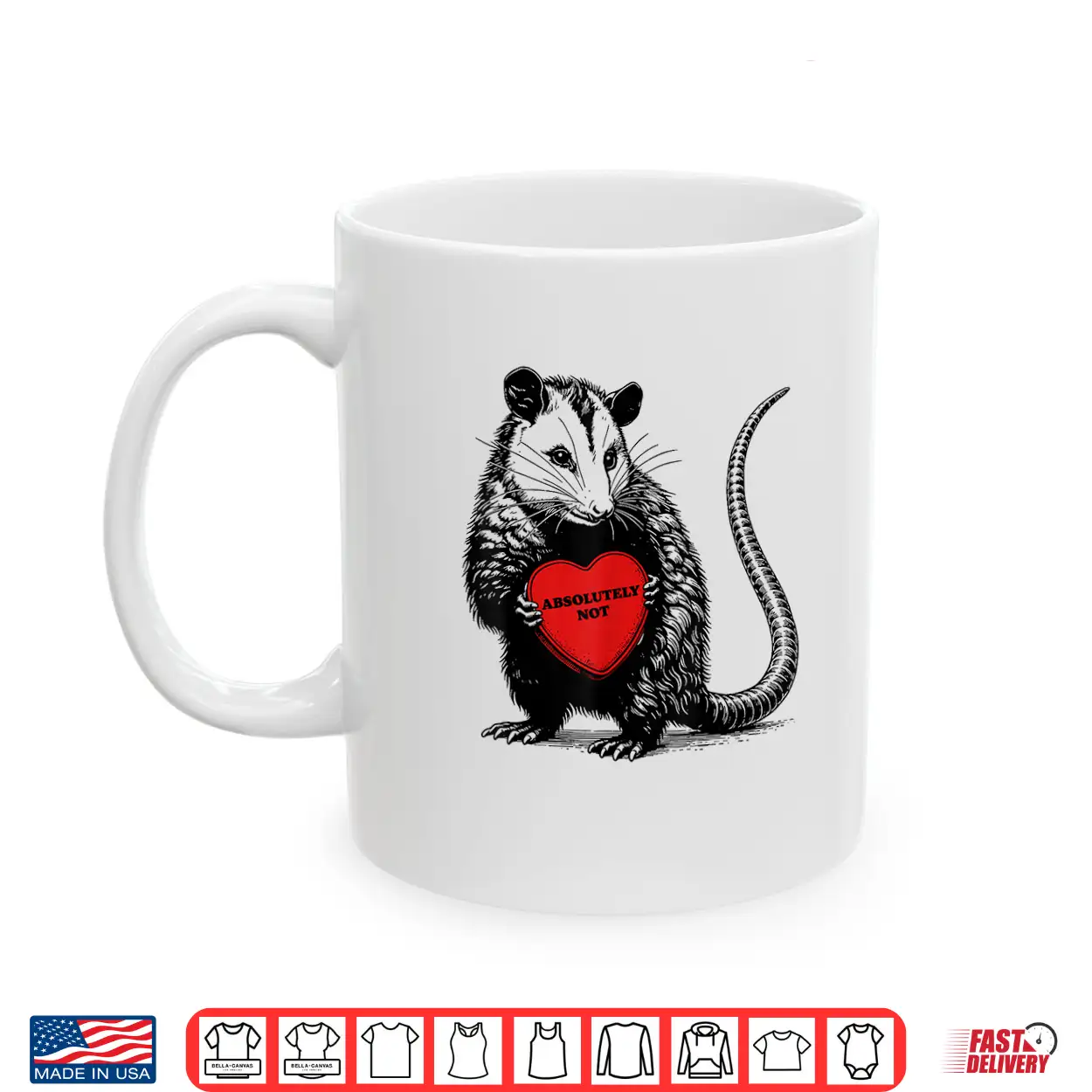 Funny Opossum Absolutely Not Valentine Graphic Shirt Funny Opossum Absolutely Not Valentine Graphic Shirt