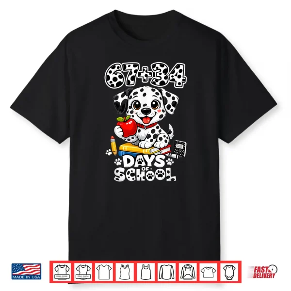 67+34 Days School 101 Days Cute Dog Teacher Kids Shirt