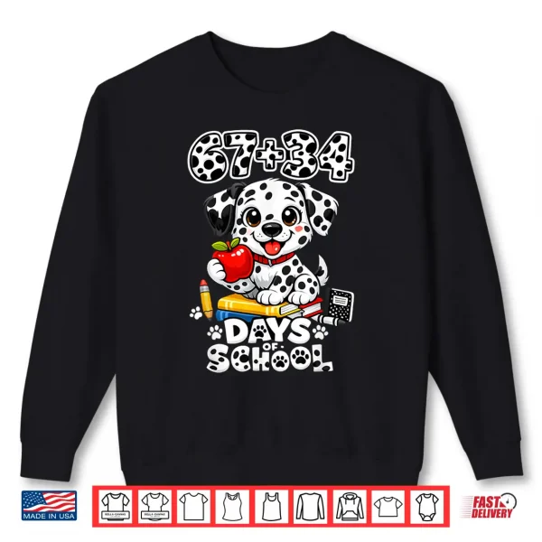 Sweatshirt 6734 Days School 101 Days Cute Dog Teacher Kids Shirt 1