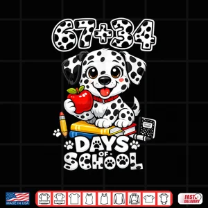 Design 6734 Days School 101 Days Cute Dog Teacher Kids Shirt 1