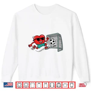 Sweatshirt Heart Valentines Day Soccer Men Boys Kids Teens Shirt 1