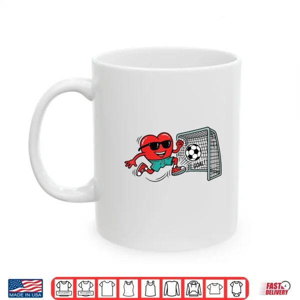 Mug Heart Valentines Day Soccer Men Boys Kids Teens Shirt 1