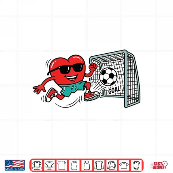 Design Heart Valentines Day Soccer Men Boys Kids Teens Shirt 1