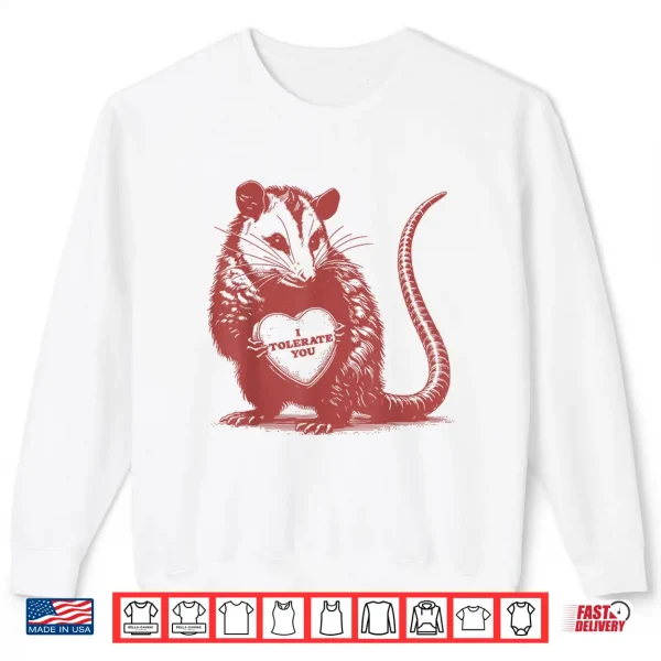 Sweatshirt I Tolerate You Funny Opossum Valentine Sarcastic Quote Shirt 1