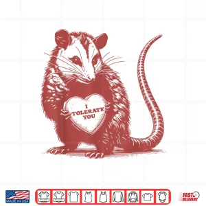 Design I Tolerate You Funny Opossum Valentine Sarcastic Quote Shirt 1