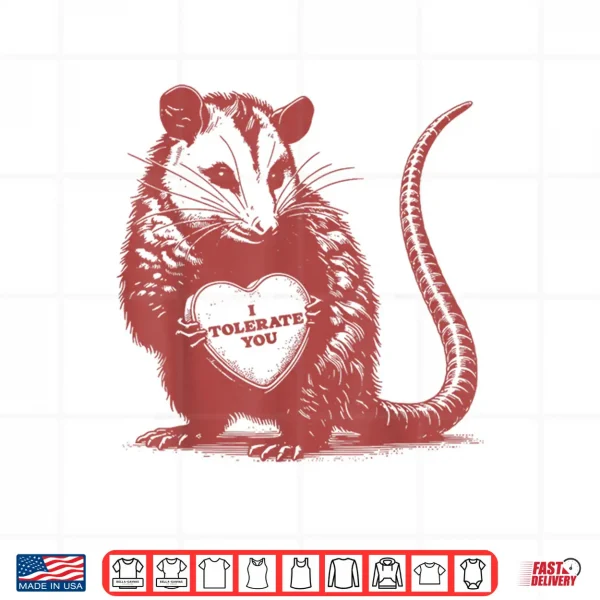 Design I Tolerate You Funny Opossum Valentine Sarcastic Quote Shirt 1