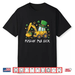 St Patricks Day Bulldozer Saint Paddys Construction Boys Kid Shirt