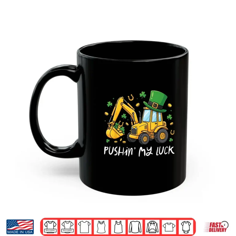 Mug St Patricks Day Bulldozer Saint Paddys Construction Boys Kid Shirt