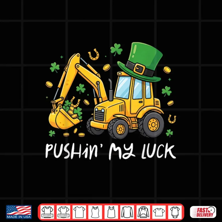 Design St Patricks Day Bulldozer Saint Paddys Construction Boys Kid Shirt