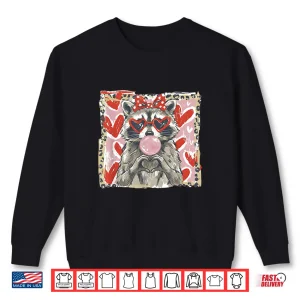 Sweatshirt Vintage Leopard Funny Valentine Raccoon Lover Heart Xoxo Shirt 1