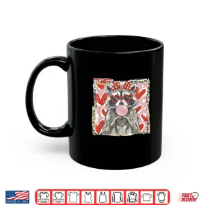 Mug Vintage Leopard Funny Valentine Raccoon Lover Heart Xoxo Shirt 1