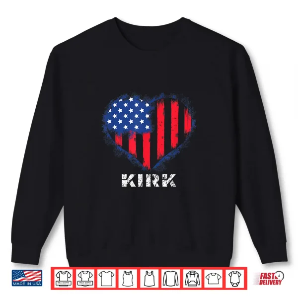 Sweatshirt Kirk USA Flag Heart Shirt