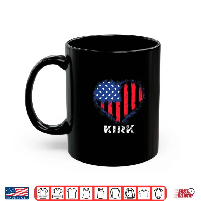 Mug Kirk USA Flag Heart Shirt