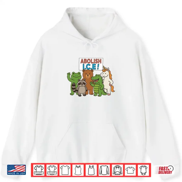 Hoodie Abolish ICE Frog Unicorn Raccoon Bear Dinosaur Protest Shirt