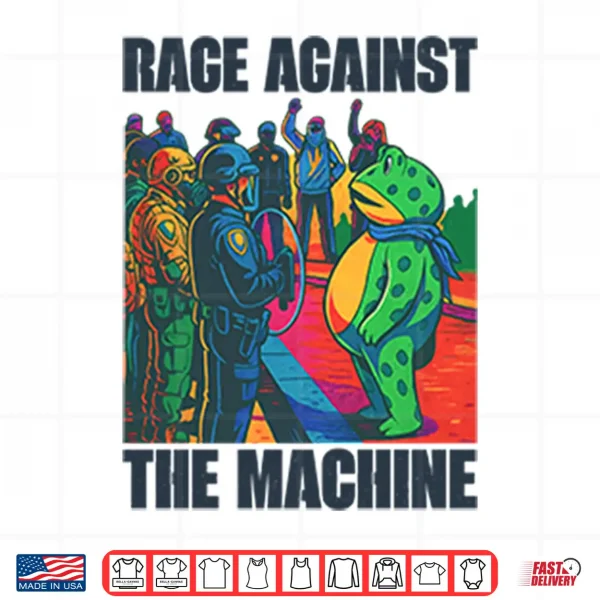 Design Portland Frog Anti ICE Rage Against The Machine Shirt