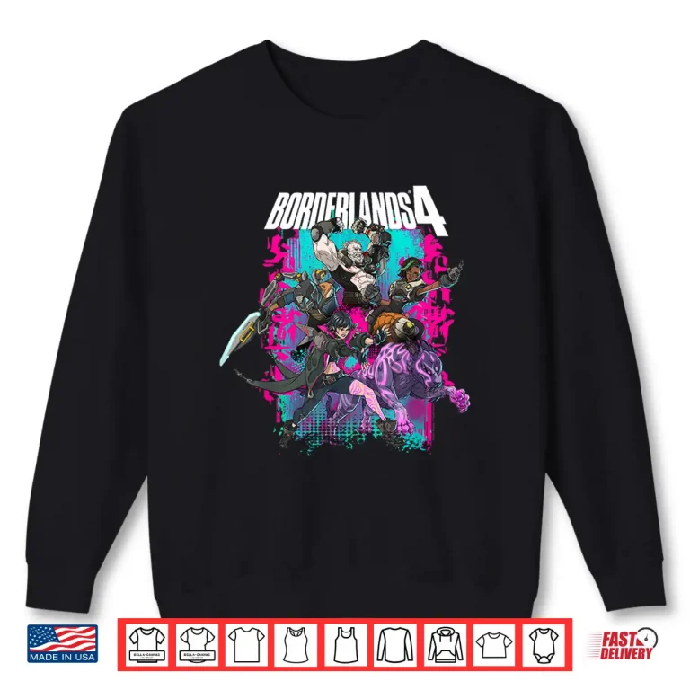 Sweatshirt Borderlands 4 Colorful Heroes Collage Graffiti Video Game Shirt
