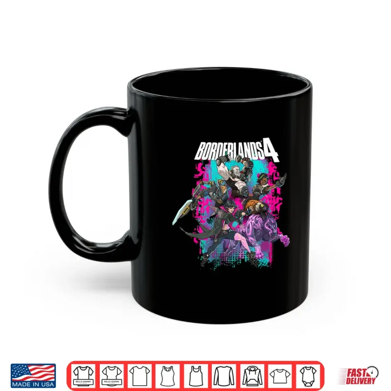 Mug Borderlands 4 Colorful Heroes Collage Graffiti Video Game Shirt