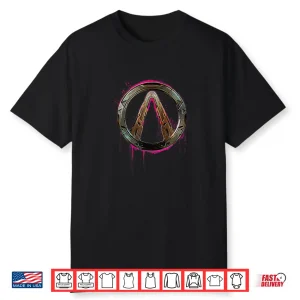 Borderlands 4 Graffiti Vault Logo Pink Glow Video Game Shirt