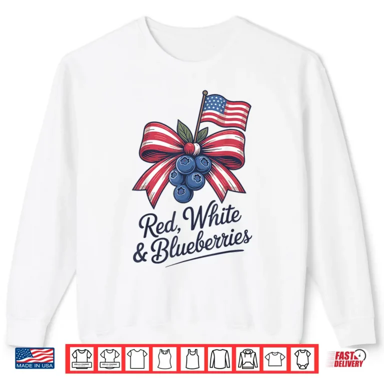 Sweatshirt Red White and Blueberries Shirt