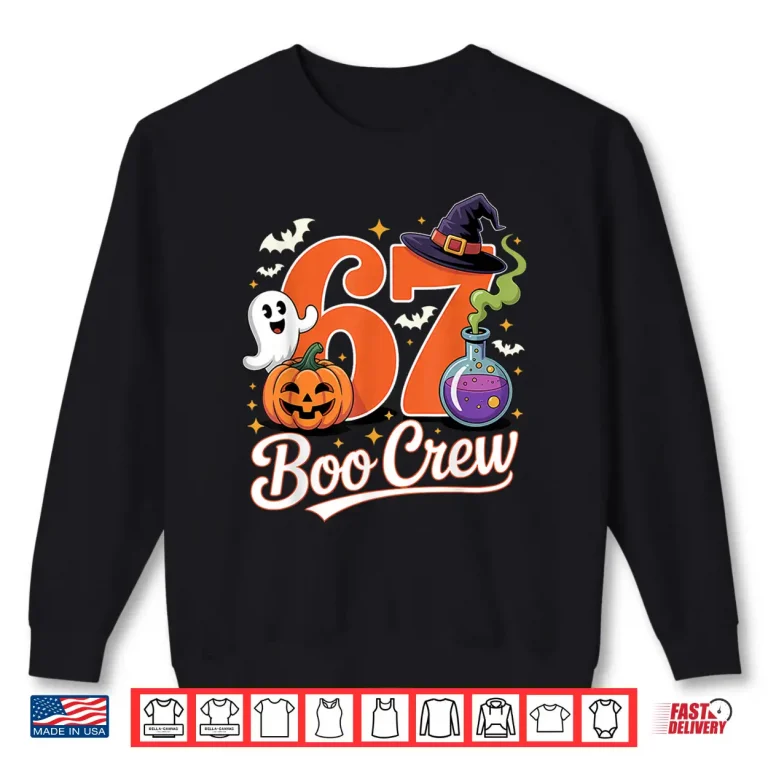 Sweatshirt 67 Boo Crew Funny Halloween Ghost Witch Pumpkin Spooky Squad Shirt