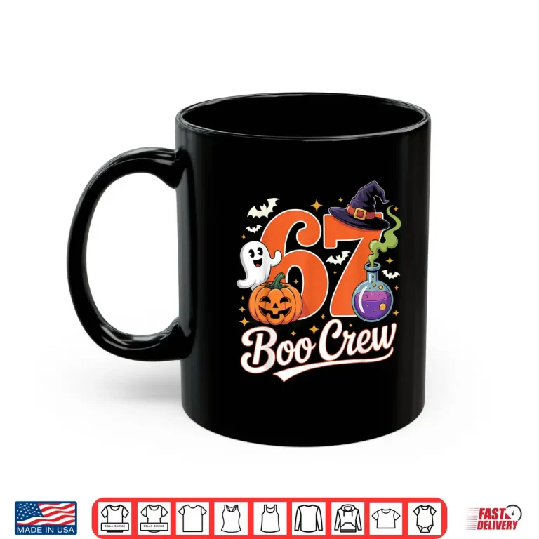 Mug 67 Boo Crew Funny Halloween Ghost Witch Pumpkin Spooky Squad Shirt