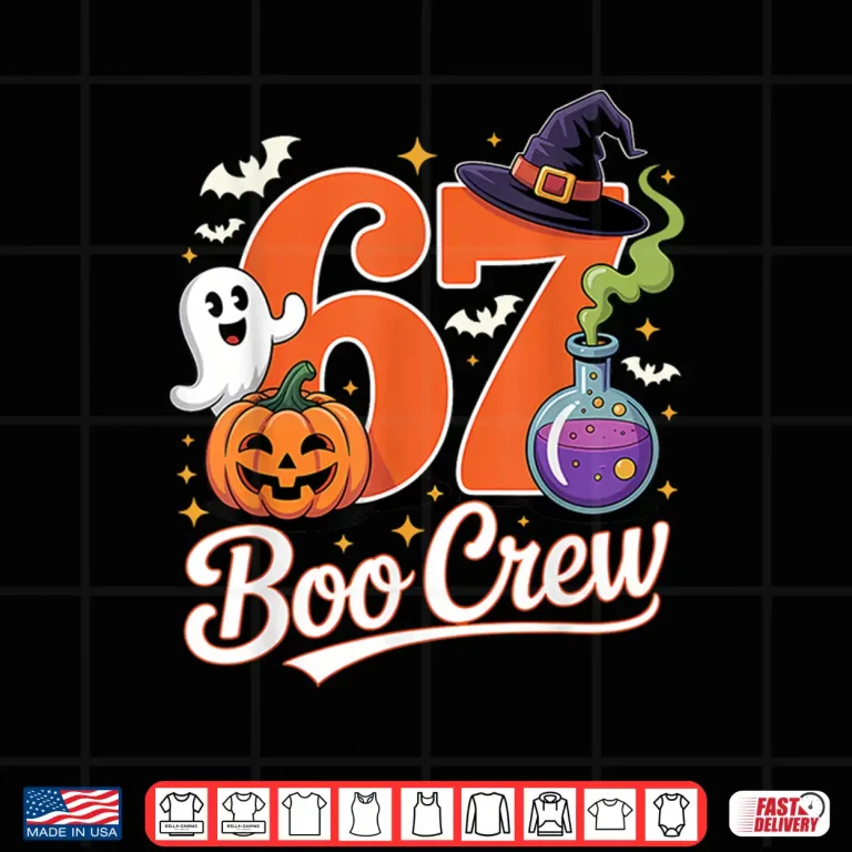 Design 67 Boo Crew Funny Halloween Ghost Witch Pumpkin Spooky Squad Shirt