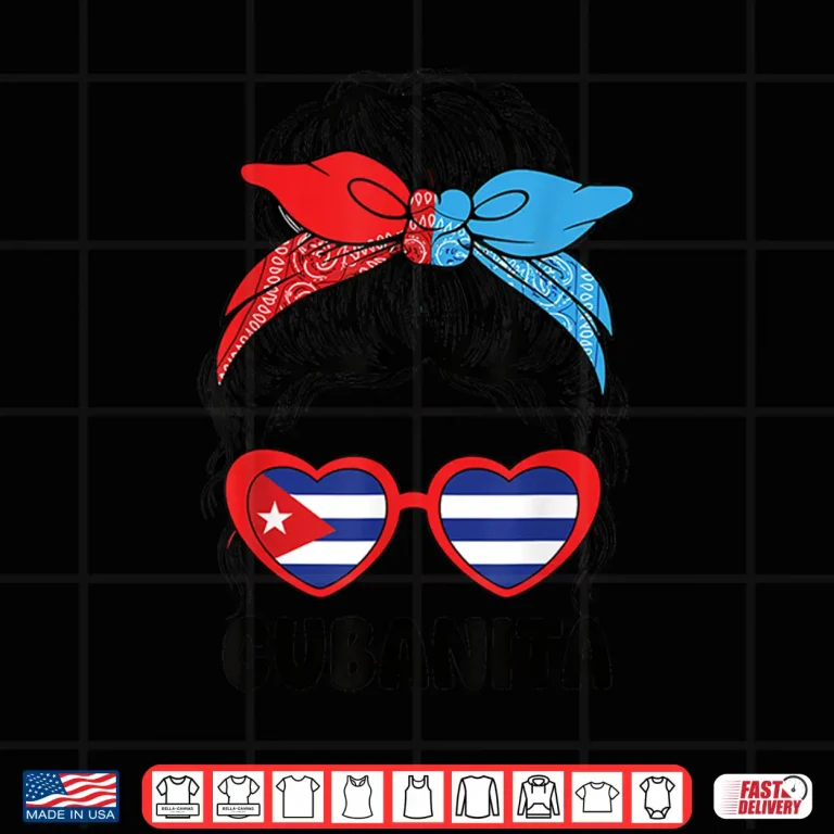 Design Cubanita Cuban Girl Latina Cuba Flag Shirt