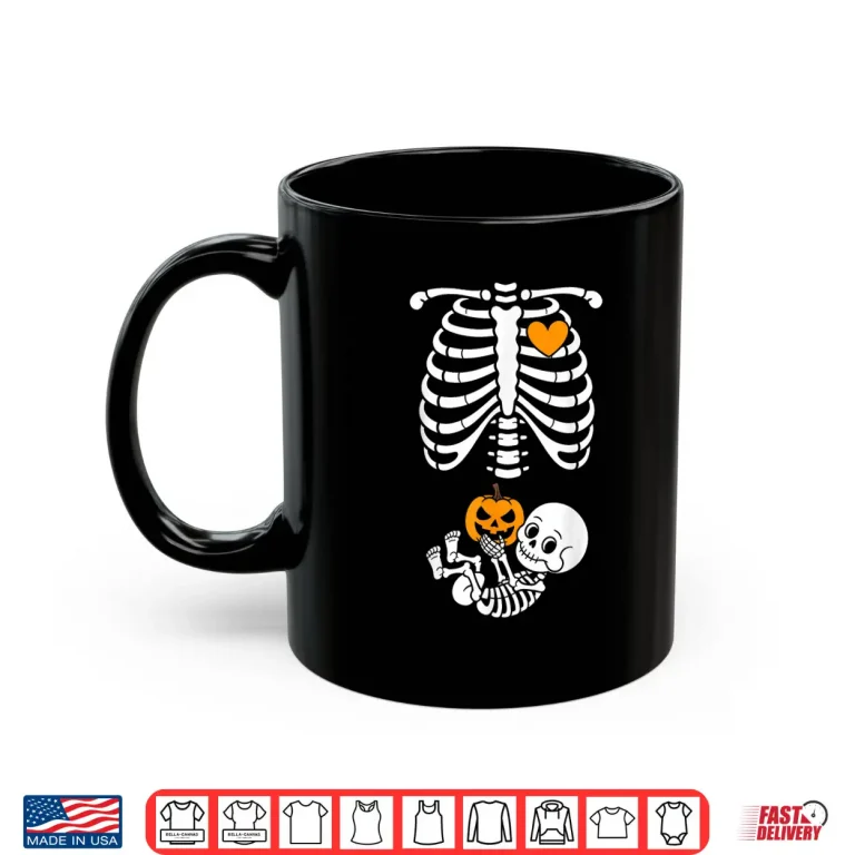 Halloween Skeleton Baby Rib Cage Maternity Pregnant Pumpkin Shirt 3 Mug Halloween Skeleton Baby Rib Cage Maternity Pregnant Pumpkin Shirt