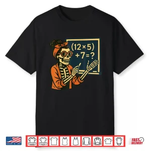 Halloween Teacher Six Seven Meme 6 7 Skeleton Spooky Costume Shirt