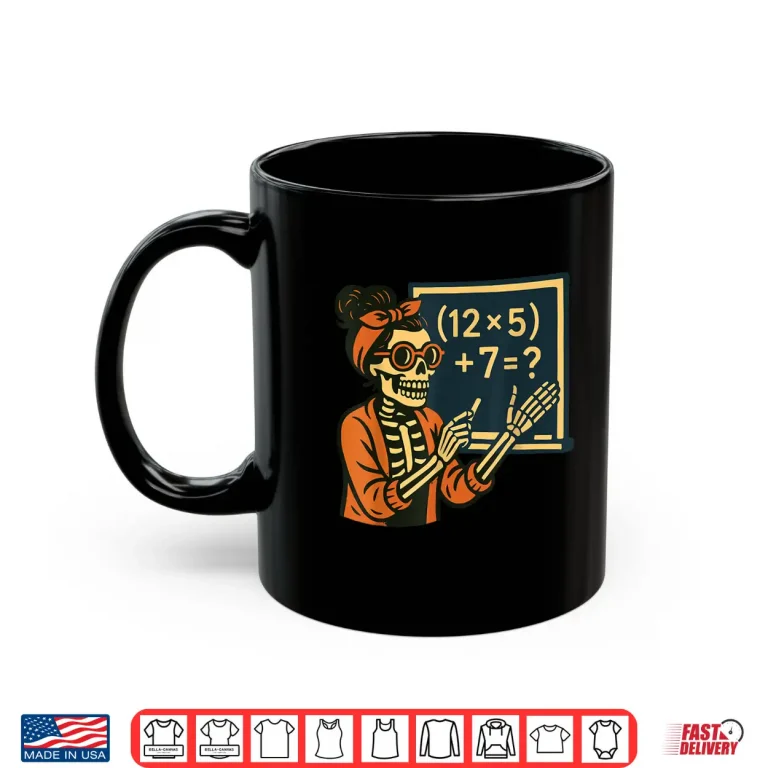 Mug Halloween Teacher Six Seven Meme 6 7 Skeleton Spooky Costume Shirt