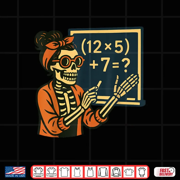 Design Halloween Teacher Six Seven Meme 6 7 Skeleton Spooky Costume Shirt