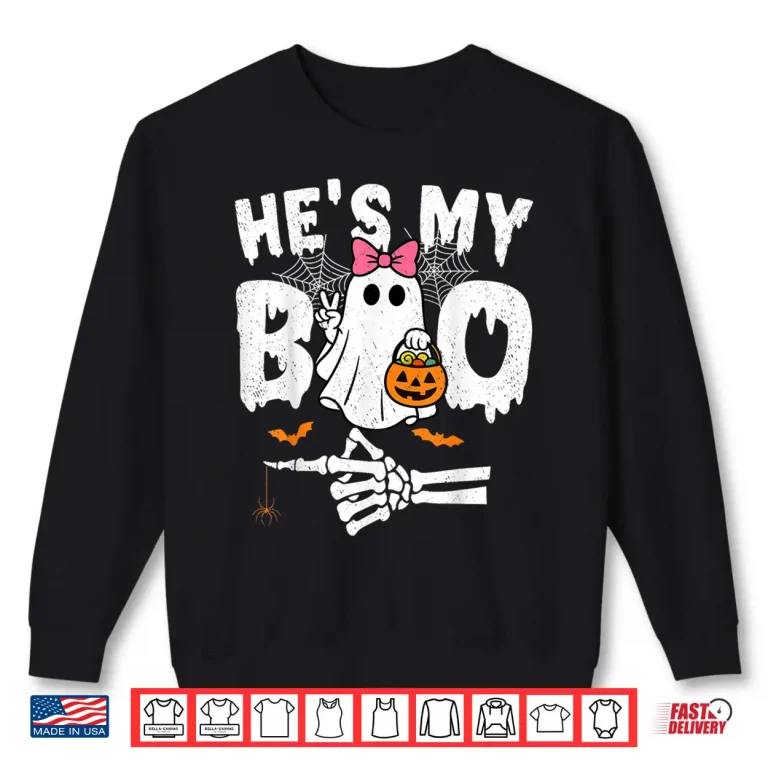 Sweatshirt Hes My Boo Matching Couple Halloween Couples Shirt