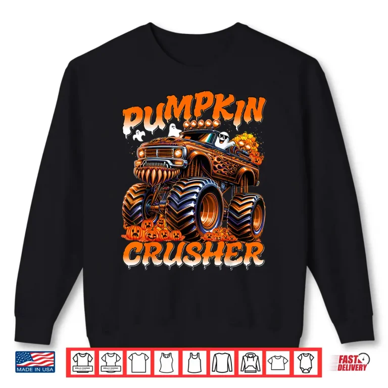 Pumpkin Crusher Monster Truck Ghosts Halloween Shirt 2 Sweatshirt Pumpkin Crusher Monster Truck Ghosts Halloween Shirt