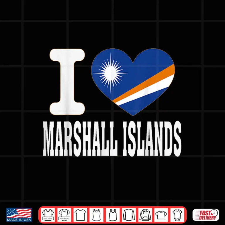 Design I Love Marshall Islands Heart Souvenir Lovers Pride Travel Shirt