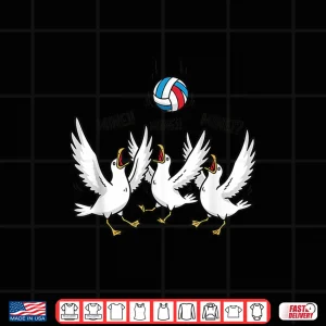 Design Mine Mine Mine Volleyball Seagulls Funny Beach Sports Shirt