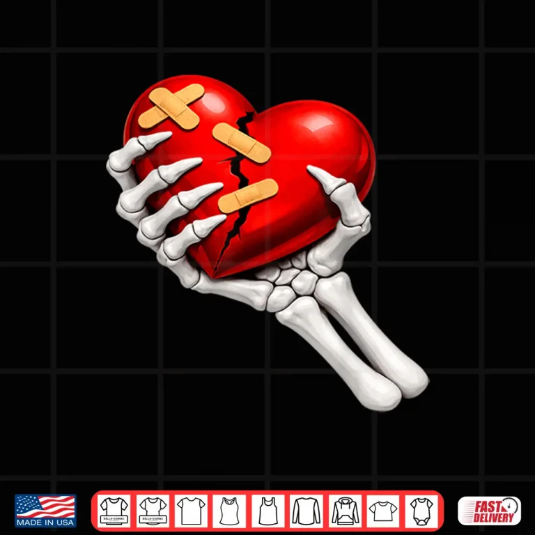 Design Skeleton Heart Broken Anti Valentine Single Awareness Day Shirt