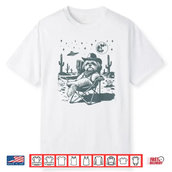 Vintage Shih Tzu Cowboys Ufo Western Shirt