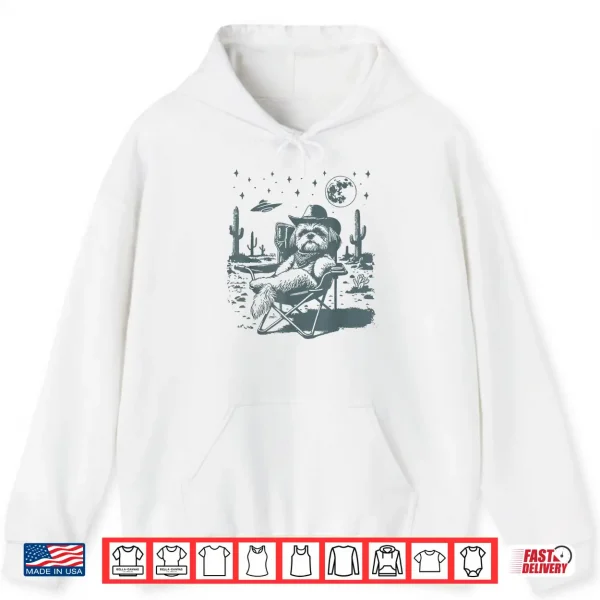 Hoodie Vintage Shih Tzu Cowboys Ufo Western Shirt