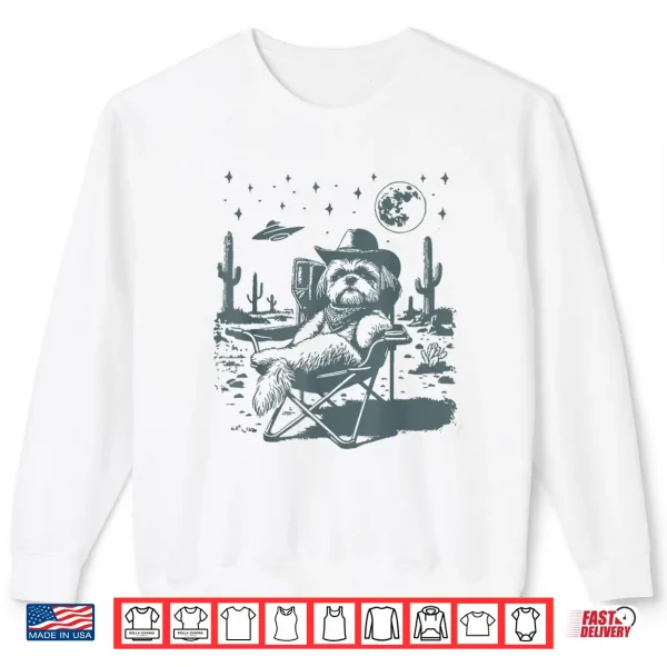Sweatshirt Vintage Shih Tzu Cowboys Ufo Western Shirt