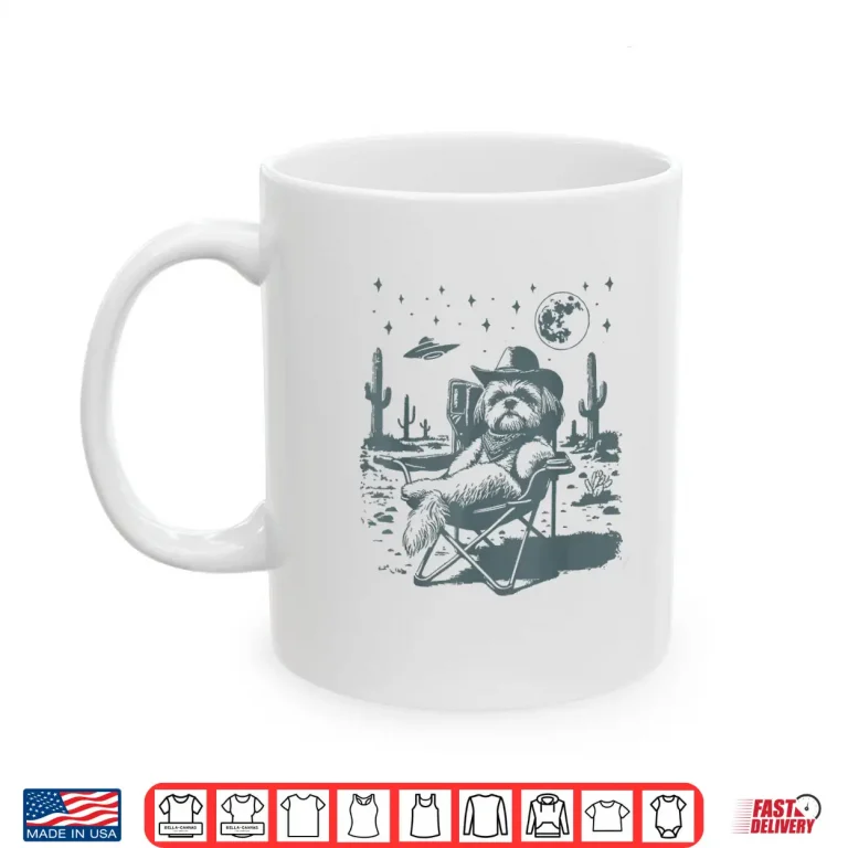 Mug Vintage Shih Tzu Cowboys Ufo Western Shirt