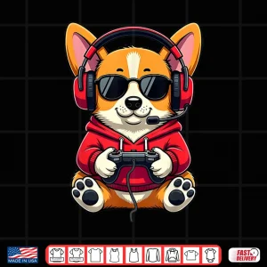 Design Corgi Gamer Cute Gaming Dog Funny Shirt