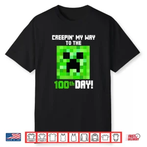 Creepin’ My Way To The 100Th Day Gamers 100 Days Smarter Boy Shirt