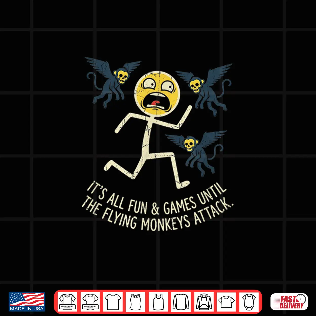 Its All Fun Games Flying Monkeys Attack Sarcastic Humor Shirt Its All Fun Games Flying Monkeys Attack Sarcastic Humor Shirt