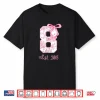 Kids 8Th Birthday Girl Coquette Bow Theme 8 Year Old Girls Shirt