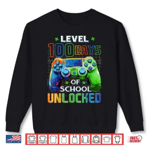 Sweatshirt Level 100 Days Of School Unlocked Boys 100Th Day Of School Shirt
